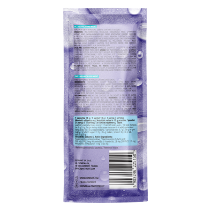 OstroVit Aqua Kick Good Night 10 g x 24 пакетиків (габа + мелатонин + Б6) комплекс для сну
