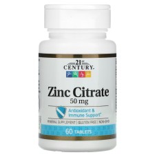 21st Century Zinc Citrate 50 mg 60 tabs