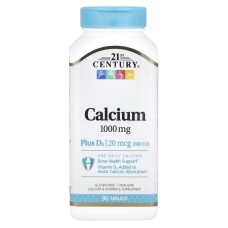 21st Century Calcium 1000 mg Plus D3 90 tabs