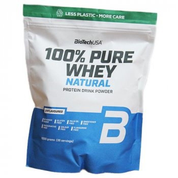 Biotech Usa 100% Pure Whey 1000 грам Natural, концентрат сироваткового протеїну 100%, без барвників та підсолоджувачів
