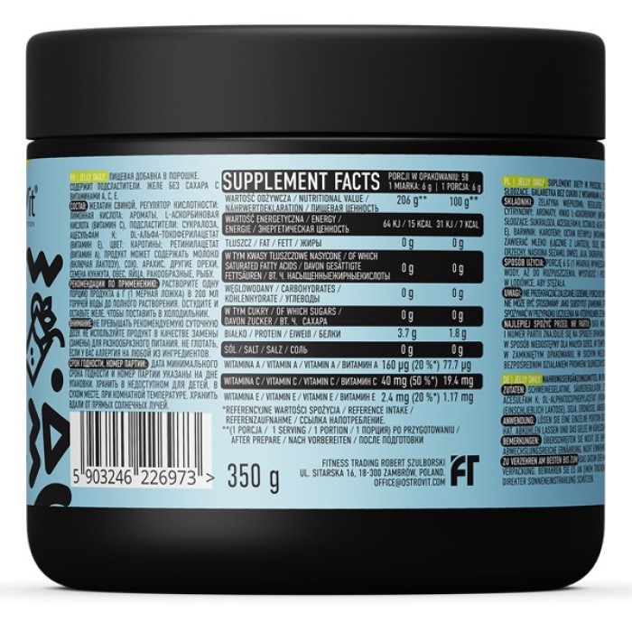 OstroVit Jelly Belly 350 грам, желе без цукру з вітамінами A, C, E