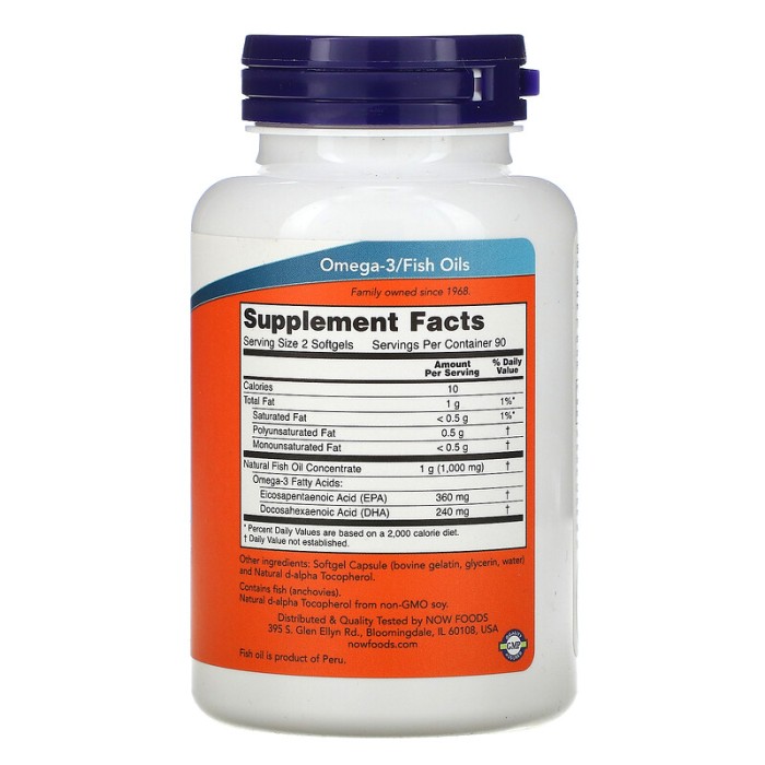 Now Foods Omega-3 Mini Gels 180 капсул, риб'ячий жир в маленьких капсулах