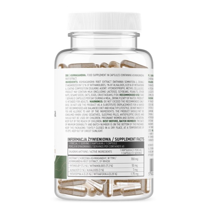 OstroVit Ashwagandha VEGE 60 капсул, екстракт кореня ашвагандхи