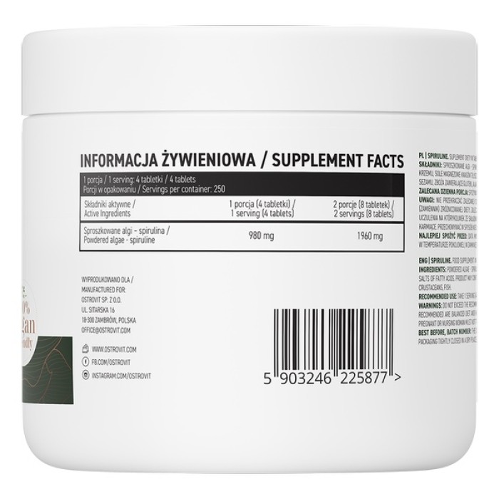 OstroVit Spiruline 1000 таблеток, екстракт спіруліни