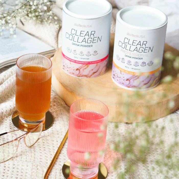 Biotech Usa Clear Collagen Professional 308 грам, гідрозілований яловичий колаген з гіалуроновою кислотою, амінокислотами, вітамінами та мінералами