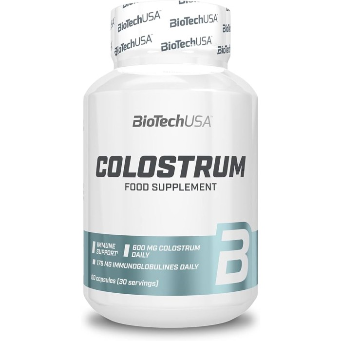 Biotech USA Colostrum 60 капсул, яловиче молозиво і селен