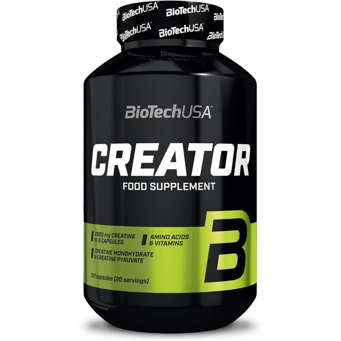 Biotech Usa Creator 120 капсул, 2 види креатину, амінокислоти та вітаміни