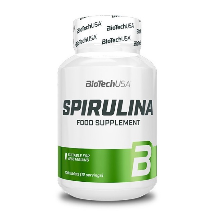 Biotech USA Spirulina 100 таблеток, екстракт спіруліни