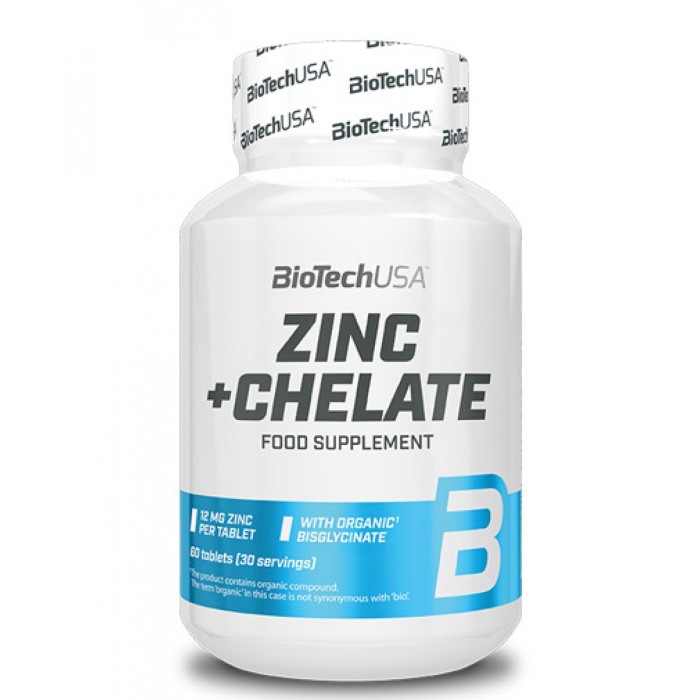 Biotech USA Zinc + Chelate 60 таблеток, цинк в хелатній формі