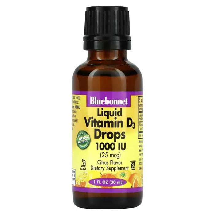 Bluebonnet Nutrition Liquid Vitamin D3 Drops 1000 IU 30 мл, рідкий вітамін D3 зі смаком цитрусу