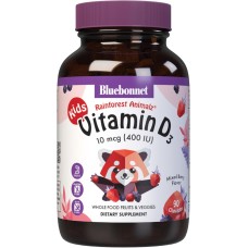 Bluebonnet Nutrition Rainforest Animalz Vitamin D3 400 IU 90 chewables