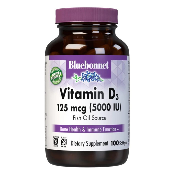 Bluebonnet Nutrition Vitamin D3 125 mcg 5000 IU 100 капсул, вітамін D