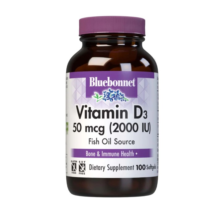 Bluebonnet Nutrition Vitamin D3 50 mcg 2000 IU 100 капсул, вітамін D з риб'ячого жиру