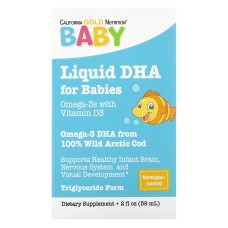California Gold Nutrition DHA For Babies Omega 3 With Vitamin D3 1050 mg 59 ml