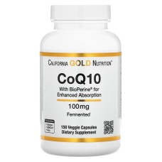 California Gold Nutrition CoQ10 100 mg with BioPerine 150 veggie caps