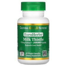 California Gold Nutrition EuroHerbs™ Milk Thistle Extract Euromed Quality 175 mg 60 caps