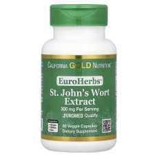 California Gold Nutrition EuroHerbs™ St. John's Wort Extract Euromed Quality 300 mg 60 caps