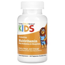 California Gold Nutrition Kids Chewable Multivitamin with Probiotics & Enzymes 120 tabs