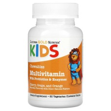 California Gold Nutrition Kids Chewable Multivitamin with Probiotics & Enzymes 60 tabs