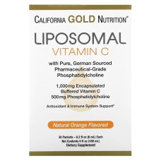 California Gold Nutrition Liposomal Vitamin C 1000 mg 30 packets Апельсин