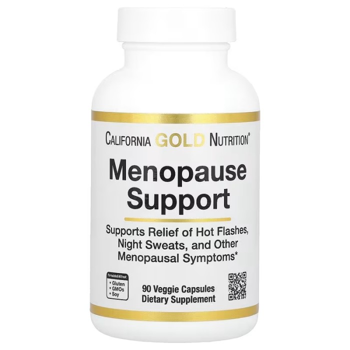 California Gold Nutrition Menopause Support 90 вегетаріанських капсул, суміш екстрактів