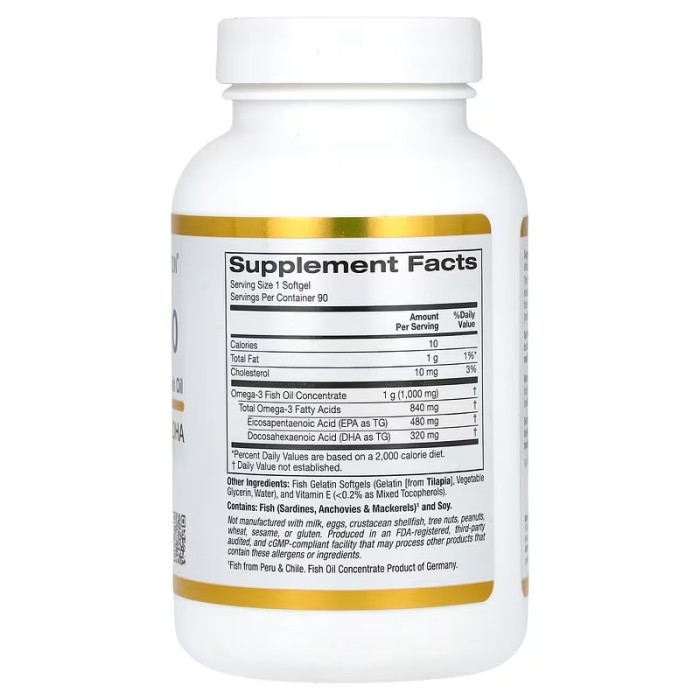 California Gold Nutrition Omega 800 90 капсул, ультраконцентрований риб’ячий жир