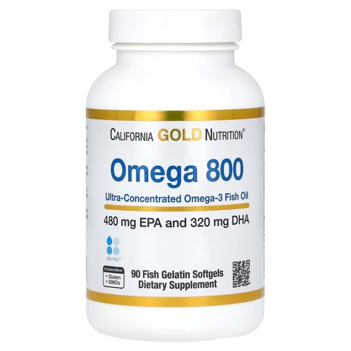 California Gold Nutrition Omega 800 90 капсул, ультраконцентрований риб’ячий жир