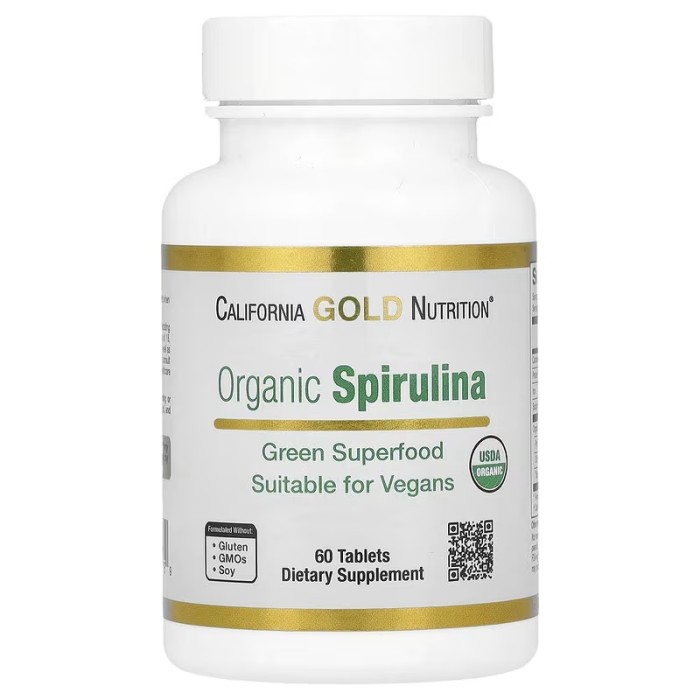 California Gold Nutrition Organic Spirulina 60 таблеток - органічна спіруліна