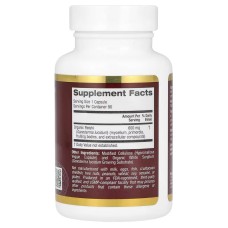 California Gold Nutrition Fungiology Reishi 90 капсул, органічний рейші
