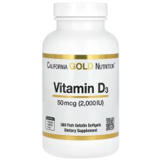 California Gold Nutrition Vitamin D3 2000 IU 360 softgels