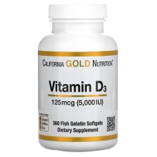 California Gold Nutrition Vitamin D3 5000 IU 360 softgels