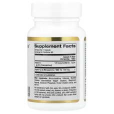 California Gold Nutrition Vitamin D3 + K2 60 капсул, D3 й K2