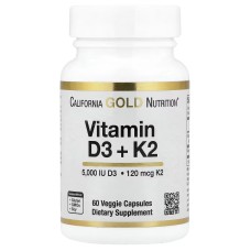 California Gold Nutrition Vitamin D3 + K2 60 caps