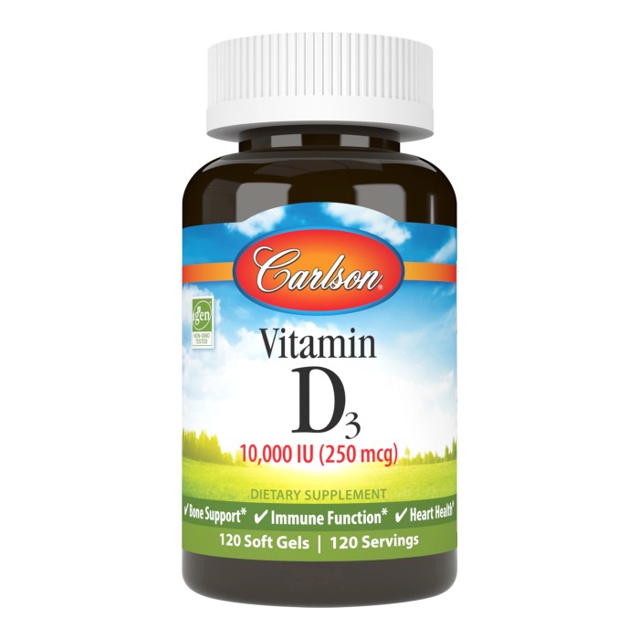 Carlson Vitamin D3 10000 IU (250 mcg) 120 капсул, вітамін д