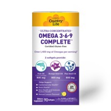 Country Life Ultra Concentrated Omega 3-6-9 Complete 90 softgels