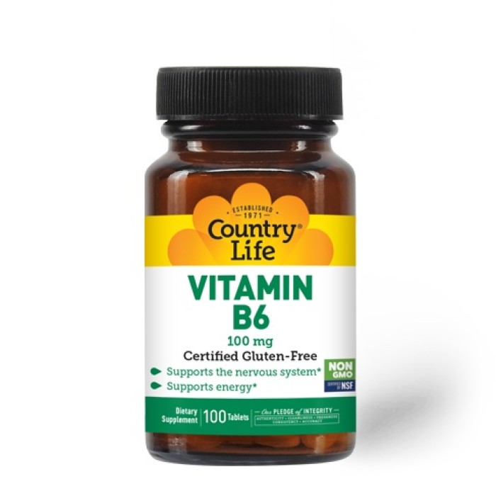 Country Life Vitamin B6 100 mg 100 таблеток, вітамін B6