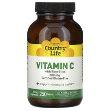 Country Life Vitamin C with Rose Hips 500 mg 250 tabs