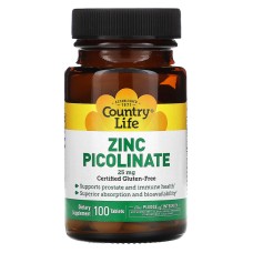 Country Life Zinc Picolinate 25 mg 100 tabs