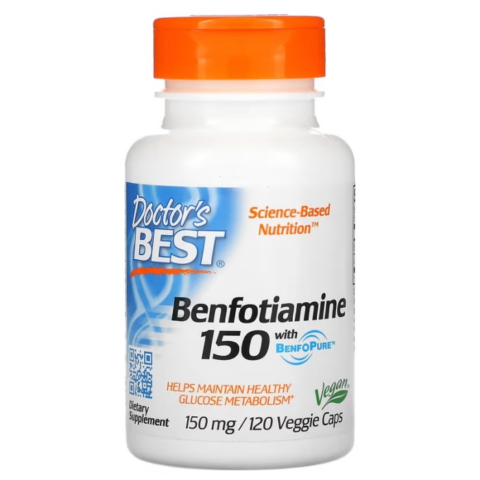 Doctor's Best Benfotiamine 150 mg 120 капсул, бенфотіамін