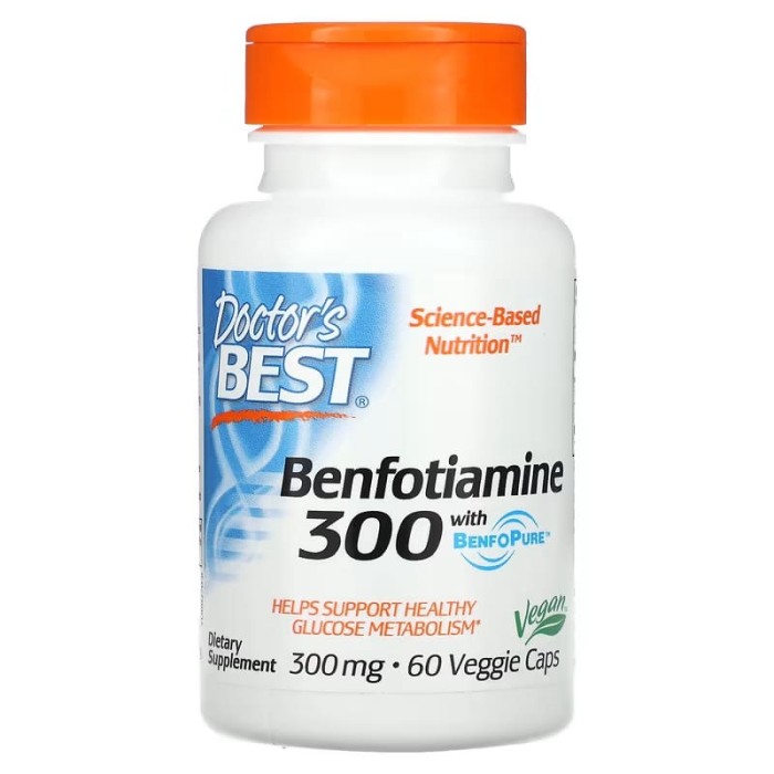 Doctor's Best Benfotiamine 300 mg 60 капсул, бенфотіамін