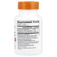  Doctor's Best CoQ10 100 mg with BioPerine 120 капсул, коензим Q10 з екстрактом чорного перцю