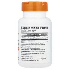 Doctor's Best Trans-Resveratrol 600 mg 60 рослинних капсул, високоефективний транс-ресвератрол