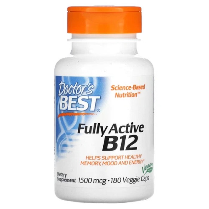 Doctor's Best Fully Active B-12 1500 mcg 180 капсул, метилкобаламін