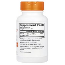 Doctor's Best Vitamin D3 5000 IU 180 капсул, вітамін Д