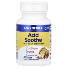Enzymedica Acid Soothe 30 капсул, травні ферменти з травами та цинком