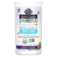 Garden of Life Dr. Formulated Probiotics Organic Kids + Berry Cherry 30 жувальних таблеток, пробіотики для дітей, зі смаком вишні та ягід