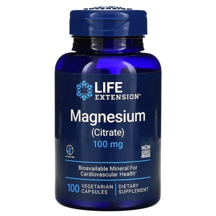Life Extension Magnesium Citrate 100 mg 100 капсул, цитрат магнію