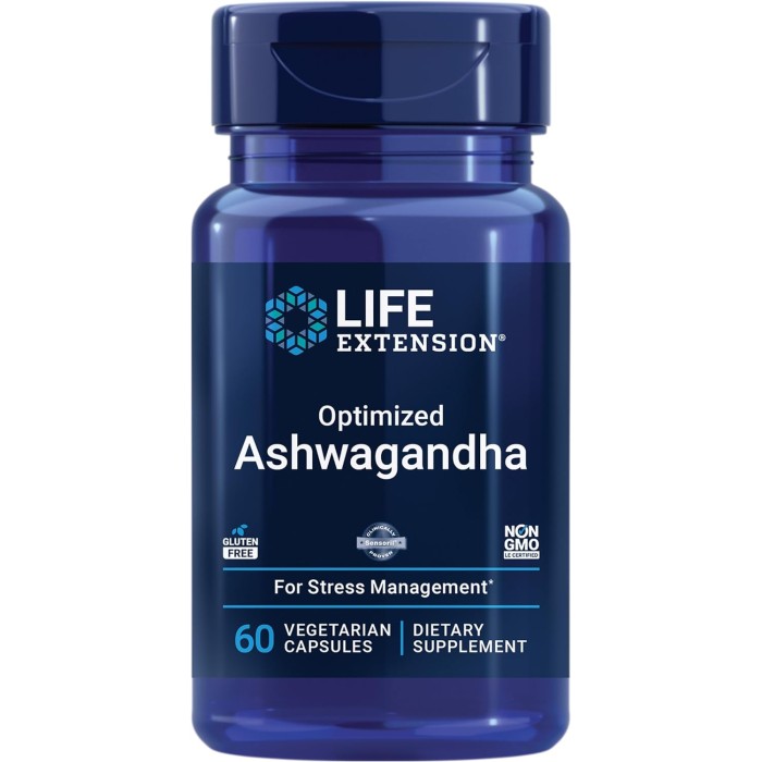 Life Extension Optimized Ashwagandha 60 капсул, екстракт ашваганда
