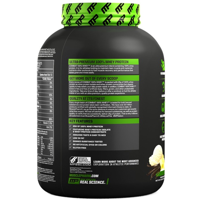 MusclePharm Combat 100% Whey 2270 грам, сироватковий протеїн
