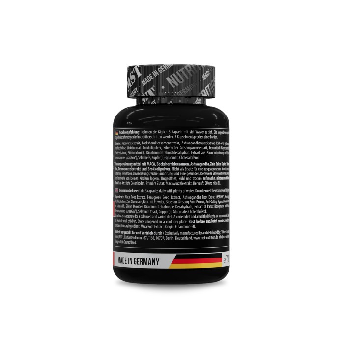 MST Testo Booster Professional 90 капсул, комплекс з натуральних рослинних екстрактів і мінералів